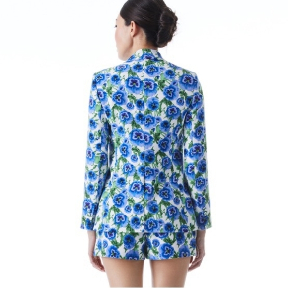 Alice & Olivia Blue Macey Floral Blazer Fitted Size 2 - Picture 4 of 12